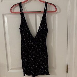 American Eagle Outfitters Black Floral Romper
